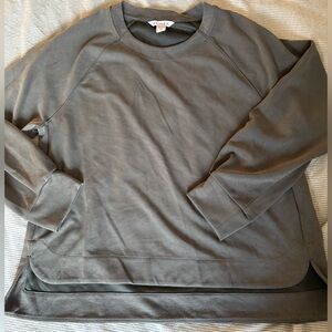 Athleta Olive Green/Grey Long Sleeve Top